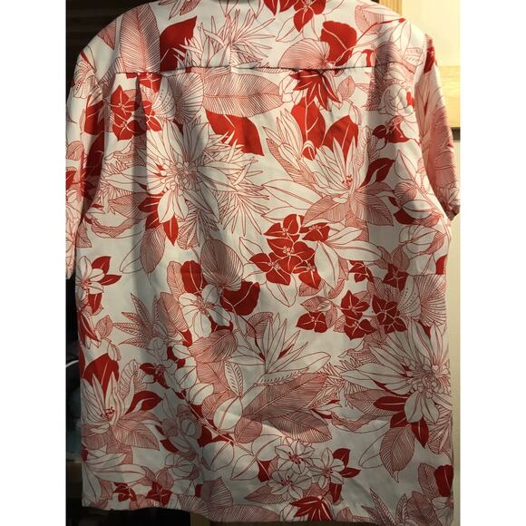 Hawaii Nei Honolulu Vintage Men’s L Red Floral Short Sleeve Button Down Shirt - Picture 12 of 12